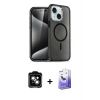 MARSİLYAN™- iPhone 14 Kılıf Nova Asil Prime - Siyah Bilvis 5in1 5D Magic Hayalet Cam Ekran Koruyucu + PVD Metal Kamera Lens - TU