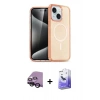 MARSİLYAN™- iPhone 14 Kılıf Nova Asil Prime - Siyah Bilvis 5in1 5D Magic Hayalet Cam Ekran Koruyucu + Raze Metal Kamera Lens - SH
