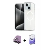 MARSİLYAN™- iPhone 14 Kılıf Nova Asil Prime - Siyah Bilvis 5in1 5D Magic Hayalet Cam Ekran Koruyucu + Raze Metal Kamera Lens - SH