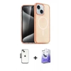 MARSİLYAN™- iPhone 14 Kılıf Nova Asil Prime - Siyah Bilvis 5in1 5D Magic Hayalet Cam Ekran Koruyucu + Shine Kamera Lens - SH