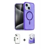 MARSİLYAN™- iPhone 14 Kılıf Nova Asil Prime - Siyah Bilvis 5in1 5D Magic Hayalet Cam Ekran Koruyucu + Shine Kamera Lens - YL