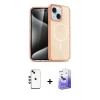 MARSİLYAN™- iPhone 14 Kılıf Nova Asil Prime - Siyah Bilvis 5in1 5D Magic Hayalet Cam Ekran Koruyucu + Shine Kamera Lens - YL