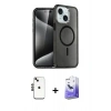 MARSİLYAN™- iPhone 14 Kılıf Nova Asil Prime - Siyah Bilvis 5in1 5D Magic Hayalet Cam Ekran Koruyucu + Shine Kamera Lens - SH