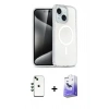MARSİLYAN™- iPhone 14 Kılıf Nova Asil Prime - Siyah Bilvis 5in1 5D Magic Hayalet Cam Ekran Koruyucu + Shine Kamera Lens - YL