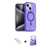 MARSİLYAN™- iPhone 14 Kılıf Nova Asil Prime - Siyah Bilvis 5in1 5D Magic Hayalet Cam Ekran Koruyucu + Diamond Kamera Lens - YL