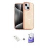 MARSİLYAN™- iPhone 14 Kılıf Nova Asil Prime - Siyah Bilvis 5in1 5D Magic Hayalet Cam Ekran Koruyucu + Diamond Kamera Lens - YL