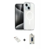MARSİLYAN™- iPhone 14 Kılıf Nova Asil Prime - Siyah Bilvis Hayalet Cam Ekran Koruyucu + Diamond Kamera Lens - KI