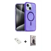 MARSİLYAN™- iPhone 14 Kılıf Nova Asil Prime - Siyah Bilvis Hayalet Cam Ekran Koruyucu + Diamond Kamera Lens - YL