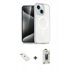 MARSİLYAN™- iPhone 14 Kılıf Nova Asil Prime - Siyah Bilvis Hayalet Cam Ekran Koruyucu + Diamond Kamera Lens - YL