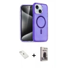 MARSİLYAN™- iPhone 14 Kılıf Nova Asil Prime - Siyah Bilvis Hayalet Cam Ekran Koruyucu + Diamond Kamera Lens - PE