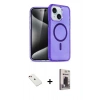 MARSİLYAN™- iPhone 14 Kılıf Nova Asil Prime - Siyah Bilvis Hayalet Cam Ekran Koruyucu + Diamond Kamera Lens - KI