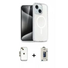 MARSİLYAN™- iPhone 14 Kılıf Nova Asil Prime - Siyah Bilvis Hayalet Cam Ekran Koruyucu + Shine Kamera Lens - GD