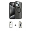 MARSİLYAN™- iPhone 14 Kılıf Nova Asil Prime - Siyah Bilvis Hayalet Cam Ekran Koruyucu + Shine Kamera Lens - GD
