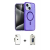 MARSİLYAN™- iPhone 14 Kılıf Nova Asil Prime - Siyah Bilvis Hayalet Cam Ekran Koruyucu + Shine Kamera Lens - GD