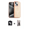 MARSİLYAN™- iPhone 14 Kılıf Nova Asil Prime - Siyah Bilvis Hayalet Cam Ekran Koruyucu + PVD Metal Kamera Lens - GS