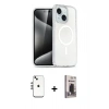 MARSİLYAN™- iPhone 14 Kılıf Nova Asil Prime - Siyah Bilvis Hayalet Cam Ekran Koruyucu + Shine Kamera Lens - GS
