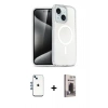 MARSİLYAN™- iPhone 14 Kılıf Nova Asil Prime - Siyah Bilvis Hayalet Cam Ekran Koruyucu + Shine Kamera Lens - MI