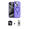 MARSİLYAN™- iPhone 14 Kılıf Nova Asil Prime - Siyah Bilvis Hayalet Cam Ekran Koruyucu + PVD Metal Kamera Lens - MI