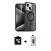 MARSİLYAN™- iPhone 14 Kılıf Nova Asil Prime - Siyah Bilvis Hayalet Cam Ekran Koruyucu + PVD Metal Kamera Lens - MI