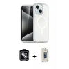 MARSİLYAN™- iPhone 14 Kılıf Nova Asil Prime - Siyah Bilvis Hayalet Cam Ekran Koruyucu + PVD Metal Kamera Lens - MI