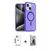 MARSİLYAN™- iPhone 14 Kılıf Nova Asil Prime - Siyah Bilvis Hayalet Cam Ekran Koruyucu + Shine Kamera Lens - KI