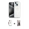 MARSİLYAN™- iPhone 14 Kılıf Nova Asil Prime - Siyah Bilvis Hayalet Cam Ekran Koruyucu + Shine Kamera Lens - KI