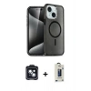 MARSİLYAN™- iPhone 14 Kılıf Nova Asil Prime - Siyah Bilvis Hayalet Cam Ekran Koruyucu + PVD Metal Kamera Lens - SH
