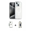 MARSİLYAN™- iPhone 14 Kılıf Nova Asil Prime - Siyah Bilvis Hayalet Cam Ekran Koruyucu + Shine Kamera Lens - YL