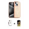 MARSİLYAN™- iPhone 14 Kılıf Nova Asil Prime - Siyah Buffer Cam Ekran Koruyucu + Shine Kamera Lens - KI