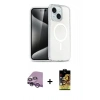 MARSİLYAN™- iPhone 14 Kılıf Nova Asil Prime - Siyah Buffer Cam Ekran Koruyucu + Mor Raze Metal Kamera Lens