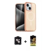 MARSİLYAN™- iPhone 14 Kılıf Nova Asil Prime - Siyah Buffer Cam Ekran Koruyucu + PVD Metal Kamera Lens - TU