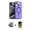 MARSİLYAN™- iPhone 14 Kılıf Nova Asil Prime - Siyah Buffer Cam Ekran Koruyucu + Raze Metal Kamera Lens - SH