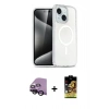 MARSİLYAN™- iPhone 14 Kılıf Nova Asil Prime - Siyah Buffer Cam Ekran Koruyucu + Raze Metal Kamera Lens - SH
