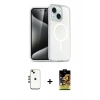 MARSİLYAN™- iPhone 14 Kılıf Nova Asil Prime - Siyah Buffer Cam Ekran Koruyucu + Shine Kamera Lens - GD