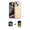 MARSİLYAN™- iPhone 14 Kılıf Nova Asil Prime - Siyah Buffer Cam Ekran Koruyucu + PVD Metal Kamera Lens - SH