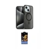 MARSİLYAN™- iPhone 14 Kılıf Nova Asil Prime - Siyah Buffer Hayalet Cam Ekran Koruyucu