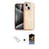 MARSİLYAN™- iPhone 14 Kılıf Nova Asil Prime - Siyah Buffer Hayalet Cam Ekran Koruyucu + Diamond Kamera Lens - PE