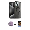 MARSİLYAN™- iPhone 14 Kılıf Nova Asil Prime - Siyah Buffer Hayalet Cam Ekran Koruyucu + Raze Metal Kamera Lens - GS
