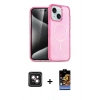 MARSİLYAN™- iPhone 14 Kılıf Nova Asil Prime - Siyah Buffer Hayalet Cam Ekran Koruyucu + PVD Metal Kamera Lens - PE