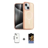 MARSİLYAN™- iPhone 14 Kılıf Nova Asil Prime - Siyah Buffer Hayalet Cam Ekran Koruyucu + Shine Kamera Lens - GS