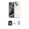 MARSİLYAN™- iPhone 14 Kılıf Nova Asil Prime - Siyah Joko Magic 5D Cam + Mavi PVD Metal Kamera Lens