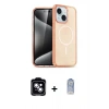 MARSİLYAN™- iPhone 14 Kılıf Nova Asil Prime - Siyah Joko Magic 5D Cam + Mavi PVD Metal Kamera Lens