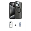 MARSİLYAN™- iPhone 14 Kılıf Nova Asil Prime - Siyah Joko Magic 5D Cam + Mavi Shine Kamera Lens