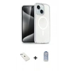 MARSİLYAN™- iPhone 14 Kılıf Nova Asil Prime - Siyah Joko Magic 5D Cam + Sierra Blue Diamond Kamera Lens