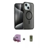 MARSİLYAN™- iPhone 14 Kılıf Nova Asil Prime - Siyah Joko Magic 5D Hayalet Cam + Kırmızı Raze Metal Kamera Lens