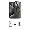 MARSİLYAN™- iPhone 14 Kılıf Nova Asil Prime - Siyah Joko Magic 5D Hayalet Cam + Kırmızı Shine Kamera Lens