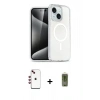 MARSİLYAN™- iPhone 14 Kılıf Nova Asil Prime - Siyah Joko Magic 5D Hayalet Cam + Kırmızı Shine Kamera Lens