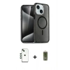 MARSİLYAN™- iPhone 14 Kılıf Nova Asil Prime - Siyah Joko Magic 5D Hayalet Cam + Yeşil Shine Kamera Lens