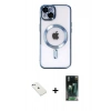 MARSİLYAN™- iPhone 14 Kılıf Nova Işık Özel Seri - Şeffaf 360 Full Body Arka Koruyucu + Diamond Kamera Lens - SABE