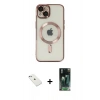 MARSİLYAN™- iPhone 14 Kılıf Nova Işık Özel Seri - Şeffaf 360 Full Body Arka Koruyucu + Diamond Kamera Lens - SABE